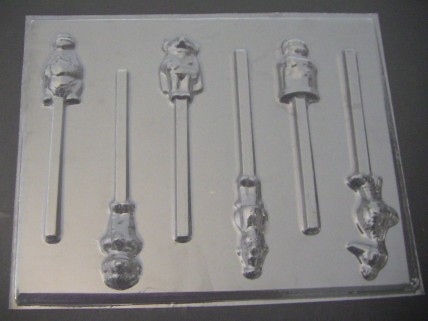 381sp Sesame Friends Six Cavity Chocolate Candy Lollipop Mold
